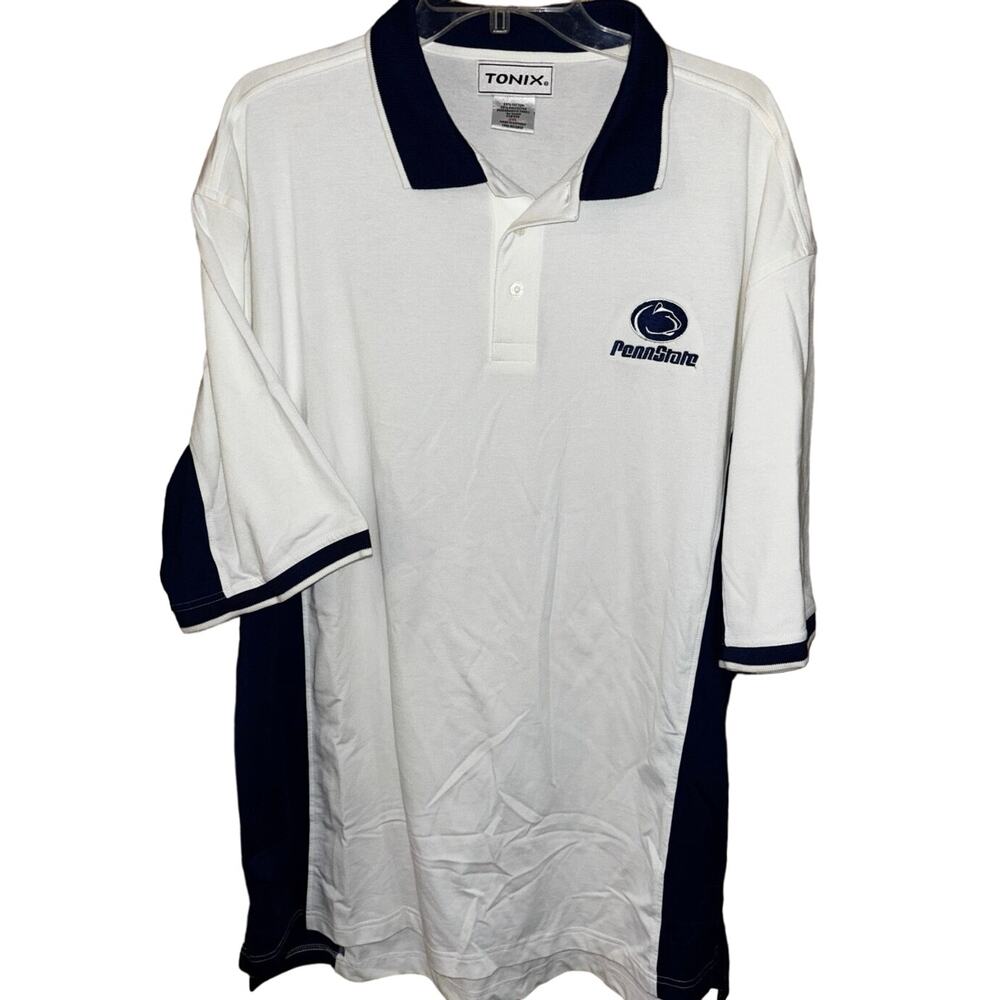Vintage Penn State Tonix white blue men’s polo shirt (size 2XL)